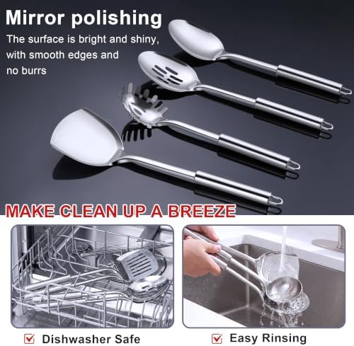 Homikit 10 PCS Stainless Steel Kitchen Cooking Utensils Set with