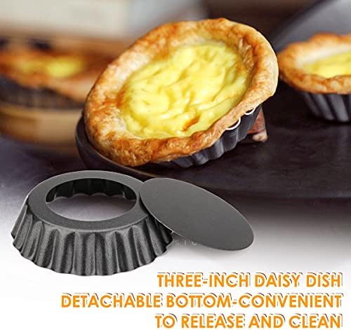 12 pcs Egg Tart Molds, 3" Mini Tart Pans Removable Bottom, Cupcake