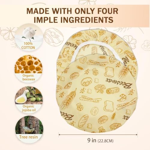 2-Pack Reusable Beeswax Bowl Covers for Bread Proofing