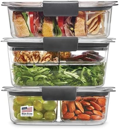 Rubbermaid Brilliance BPA-Free 3 Set Food Storage Containers with