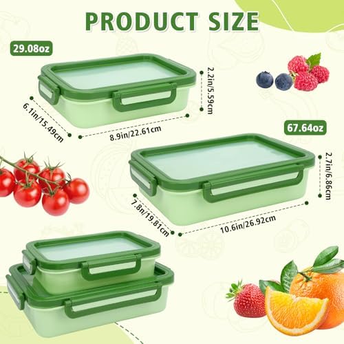 Silicone Stretch Lid Crisper Set, 2-Piece, Green