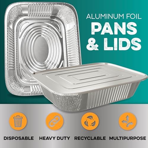 Aluminum Pans With Lids 9x13 [10 Sets] Aluminum Foil Pans Trays With
