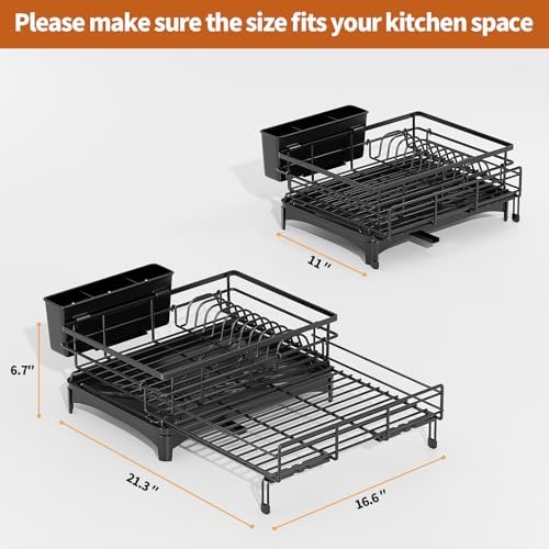 Laveshop Expandable Dish Drying Rack, Black