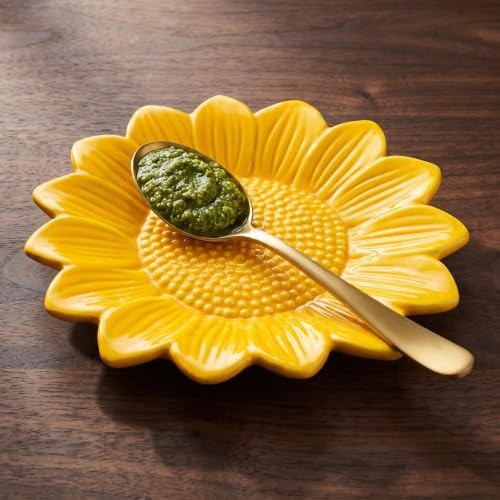 Potiera Sunflower Handmade Ceramic Spoon Rest for Stove Top Kitchen