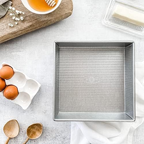 USA Pan Bakeware Square Cake Pan, 8 inch, Nonstick & Quick Release