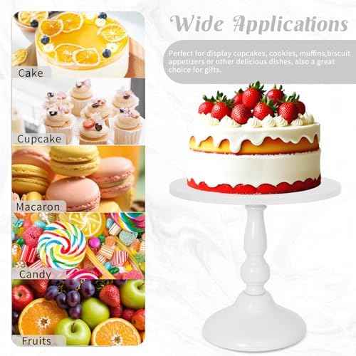 Fivenl 8 Pcs Cake Stand White Metal Dessert Table Display Set, 3-Tier