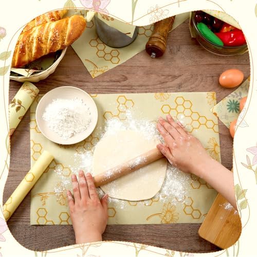 3 Rolls Reusable Beeswax Food Wrap, 13'' x 59''