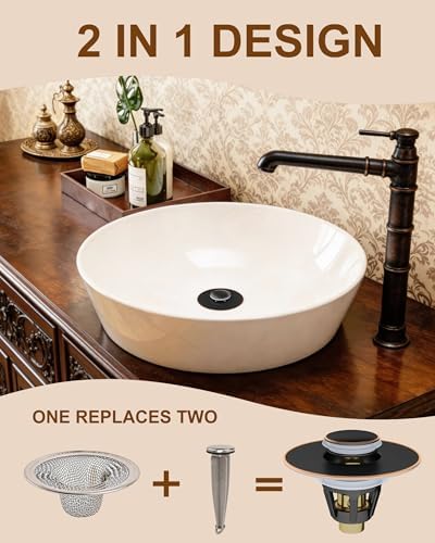 Fransiton Bathroom Sink Stopper, 1.1-1.77 Inch Basin Pop Up Sink Drain