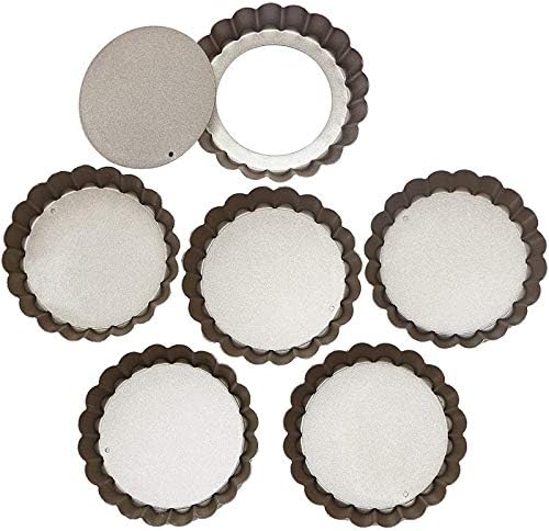 Webake 6pcs Mini Tart Pans and 2LB Pie Weights, Tart Pie Baking Set