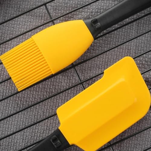 Silicone Pastry Brush and Spatula Set, Long Handle Baking Tools for