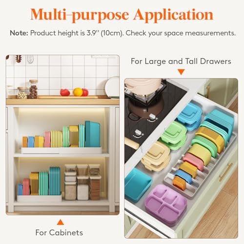 Lifewit Kitchen Cabinet Organizer for Food Contanier Lid with 9