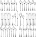 40 Piece Silverware Set Service for 8,Premium Stainless Steel Flatware Set,Mirror Polished Cutlery Utensil Set,Durable Home Kitchen Eating Tableware Set,Include Fork Knife Spoon Set,Dishwasher Safe