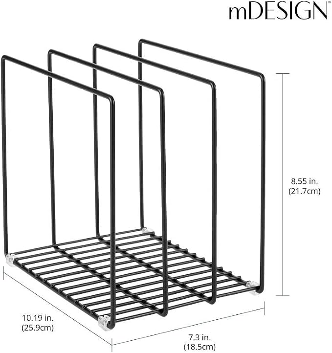 mDesign Steel Storage Tray Organizer Rack - Image 3