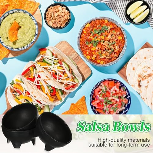 Maxcheck 12 Pcs Salsa Bowls for Party 4.5" Diameter, 10 oz, Black