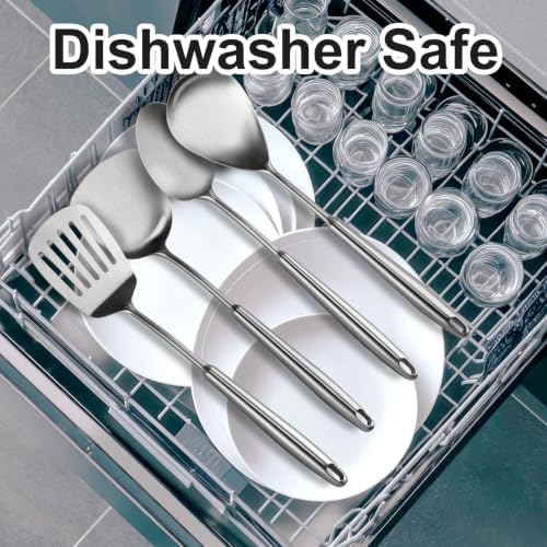 18/10 Stainlss Steel Kitchen Utensils Set, 11 Pcs Long Stainless Steel