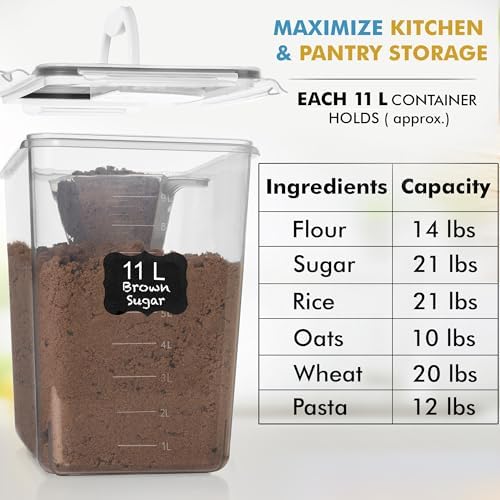 Shazo 2 PC 11L Flour Sugar Storage Containers