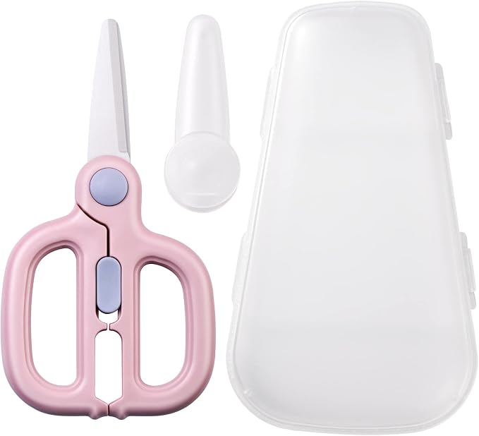 Baby Food Scissors with Travel Case, Ceramic Food Scissors Kids, Toddler by Artenny
