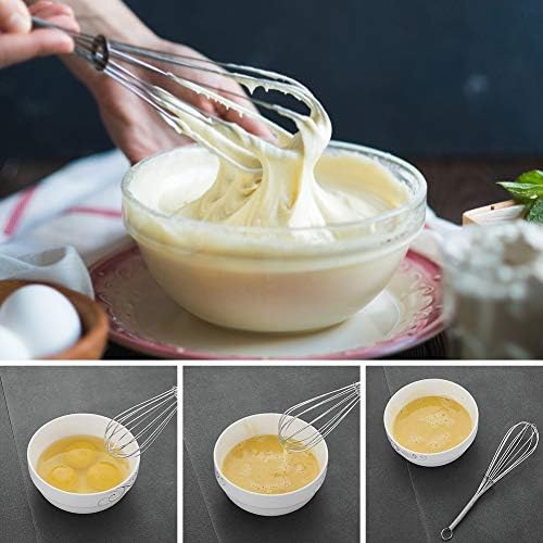 ForTomorrow Stainless Steel Whisk Set - 8"+10"+12" Thin Handle Wisk