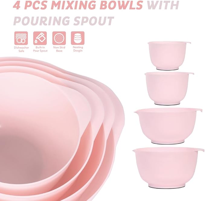 BoxedHome Nesting Plastic Mixing Bowl Set, 4 Piece Mixing Bowl Set - Image 2