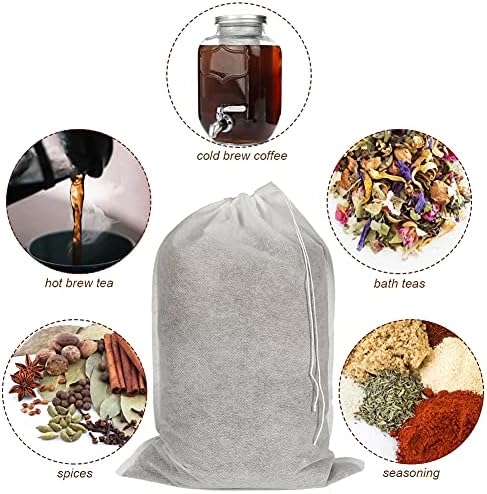 HRX Package 50pcs Disposable Cold Brew Bags 8x12 in for Home Coffee