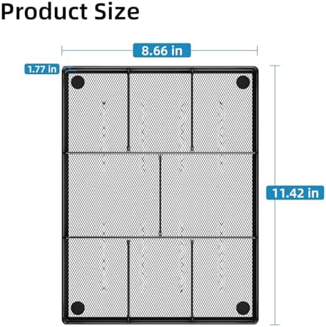 Marbrasse Desk Drawer Organizer, Metal Mesh Drawer Organizer Tray with