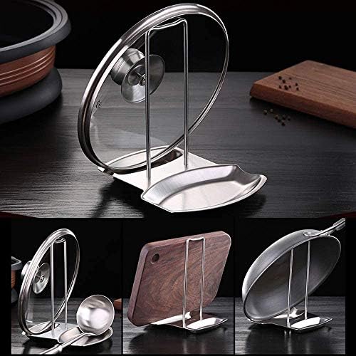 Lid and Spoon Rest Shelf,304 Stainless Steel Pan Pot Cover Lid Rack