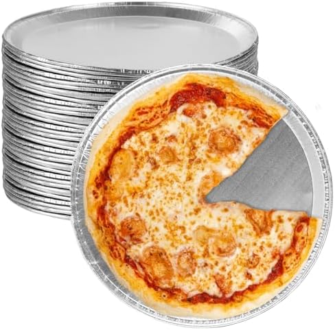 50 Pack 12 Inch Disposable Round Foil Pizza Pan Trays Aluminum Pizza