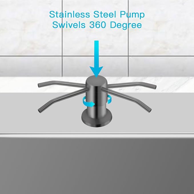 OHiHi Dish Soap Dispenser for Kitchen Sink, Countertop Sink Soap Dispenser - Image 2