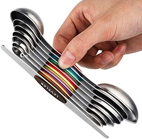 Magnetic Measuring Spoons Set Stainless Steel Dual Sided Measuring