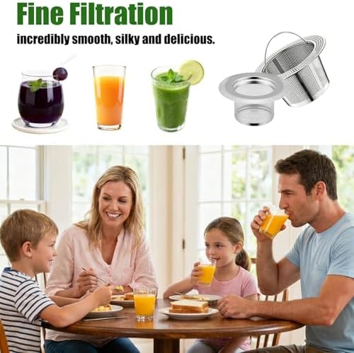 2Pack 304 Stainless Steel Juice Strainer for Nama J2, Hands-Free Pulp