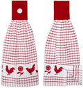 Backyard Chickens Hanging Tie Kitchen Dish Hand Towels with Button