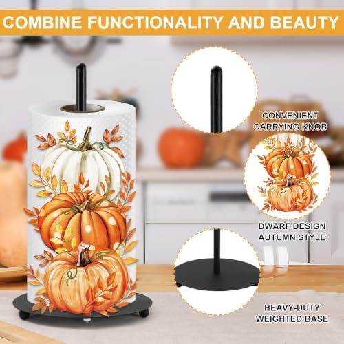 JarThenaAMCS Watercolor Pumpkin Paper Towel Holder