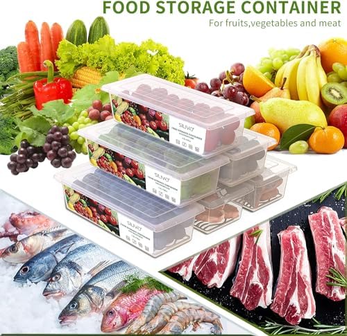 3 Pack 1.5L Fruit Storage Containers with Removable Drain Tray