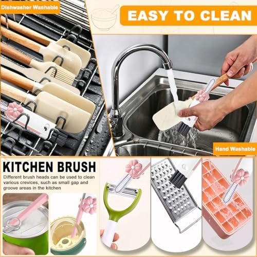 Silicone Spatula Set - 7 Piece Food Grade Rubber Spatula, Heat