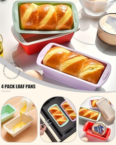 Mini Silicone Bread Loaf Pan, Non-Stick Bread Pans for Baking,Flexible