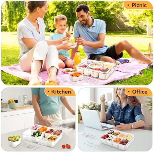 Snackle Box Container,Snack Box Charcuterie Container with 8