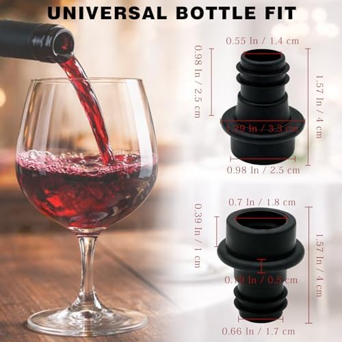 15-Pieces Vacuum Wine Stoppers Set, Silicone Reusable Bottle Sealers