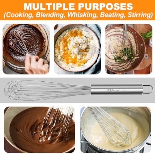 Webake 11" Stainless Steel French Whisk French Whip for Professional