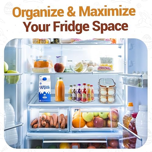Auto Rolling Egg Holder for Fridge, 2-Tier Gravity-Fed Dispenser