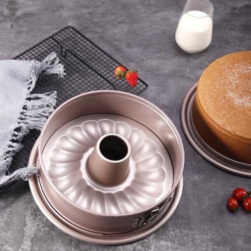 CHEFMADE 10 Inch 2‐in‐1 Springform & Tube Pan with Removable Bottom