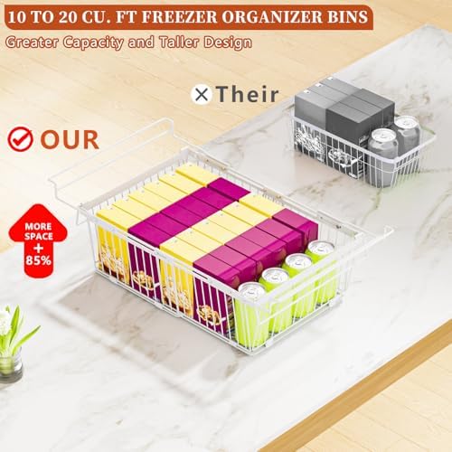 Hanging Freezer Organizer Bins for 5 to 20 Cu.Ft,Leak-Proof
