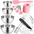 Showvigor Electric Hand Mixer with Stainless Steel Mixing Bowl Set –7