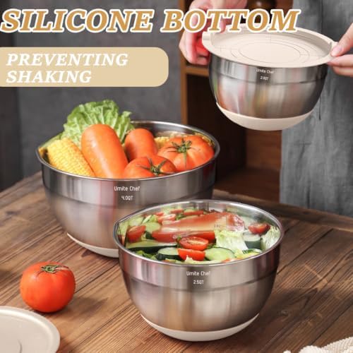 26-Piece Stainless Steel Mixing Bowl Set with Lids