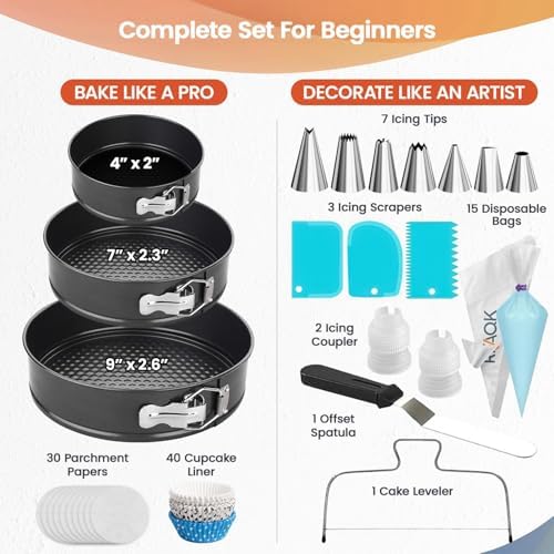 RFAQK 100pcs Cake Pan Sets for Baking + Cake Decorating Supplies: 3