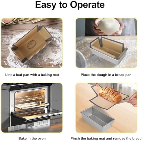 2 Pcs Thickened Silicone Bread loaf pan liners for baking bread