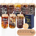 8 Set Employee Appreciation Gifts Glass Cups, 16oz Can Coffee Cups