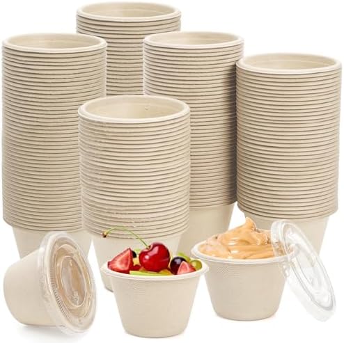 Tebery 200 Pack 4 Oz Disposable Condiment Portion Cups, Small Sauce