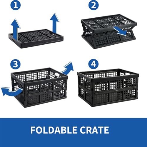Aebeky 3-Pack Collapsible Storage Crates, 30L