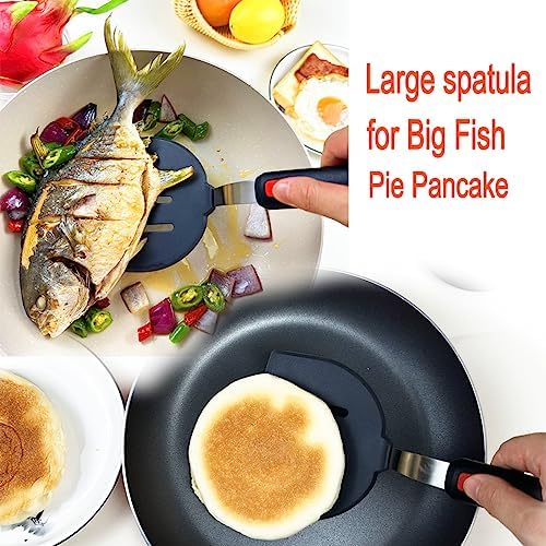 KLAQQED 4Pcs Black Silicone Spatula Set