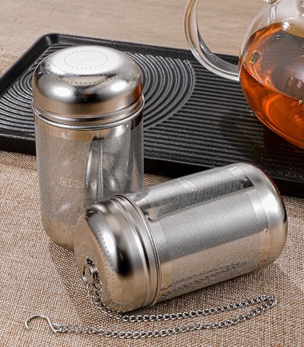 2 Pack Tea Strainers with chain for Loose Tea Sets,Universal Extra